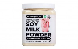 Urban Platter Soy Milk Powder Strawberry Flavour  Plastic Jar  650 grams